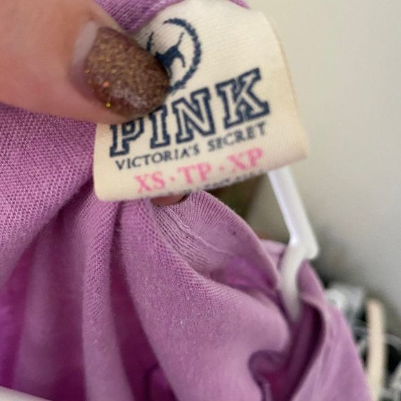 PINK VICTORIA'S SECRET Purple 'Love Pink'‎ Shirt XS - Picture 4 of 4